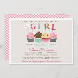 Invitation Little Cupcake C'est une fille Bébé Sprinkle ou Do