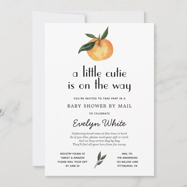 Invitation Little Cutie est sur le chemin Baby shower par cou (Devant)