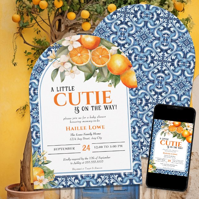 Invitation Little Cutie Est Sur Le Chemin Du Baby shower Modi (Créateur téléchargé)