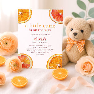 Invitation Little Cutie Orange Slices Baby shower fille