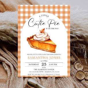 Invitation Little Cutie Pie Citrouille Automne En vichy Baby 