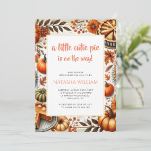 Invitation Little Cutie Pie Citrouille Thanksgiving Baby show