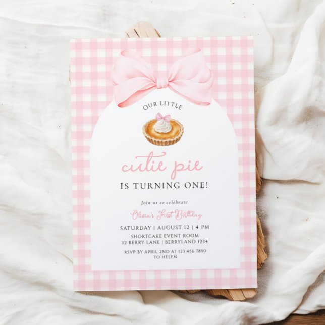 Invitation Little Cutie Pie Coquette Premier anniversaire (Créateur téléchargé)