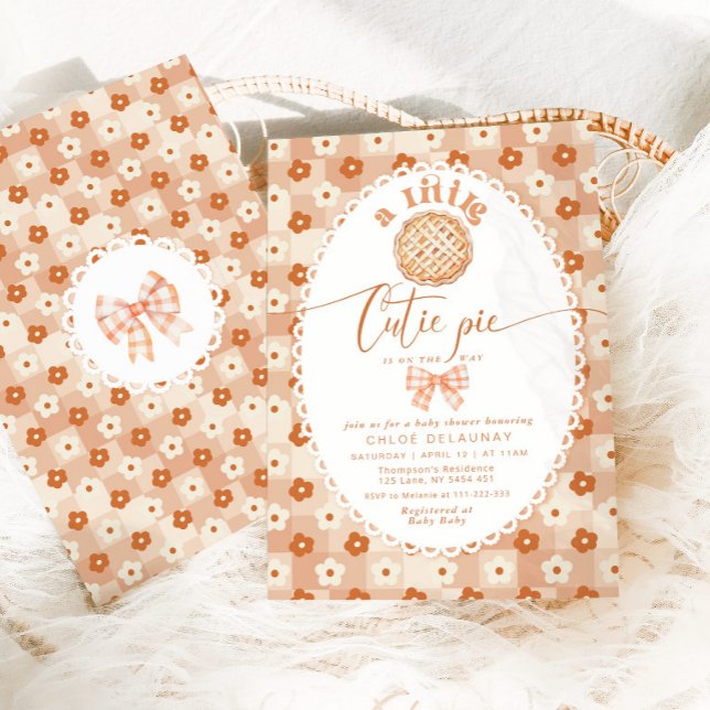 Invitation Little Cutie Pie Cute baby shower en dentelle vint (Créateur téléchargé)