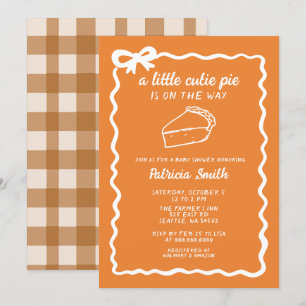 Invitation Little Cutie Pie dessiner à la main doodle Baby sh