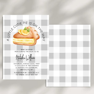 Invitation Little Cutie Pie Fall En vichy Plaid Baby shower