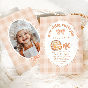 Invitation Little Cutie Pie Photo 1er anniversaire en vichy B