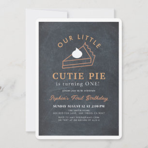 Invitation Little Cutie Pie Thanksgiving 1er anniversaire