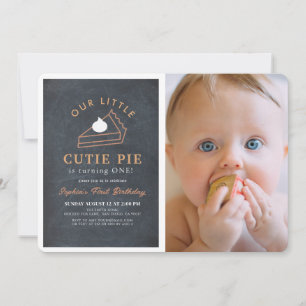 Invitation Little Cutie Pie Thanksgiving 1er Anniversaire Pho