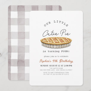 Invitation Little Cutie Pie Thanksgiving Blanc Anniversaire