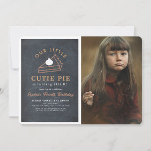 Invitation Little Cutie Pie Thanksgiving Photo Anniversaire