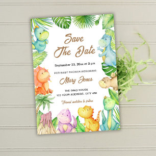 Invitation Little Dinosaur Baby shower Enregistrer La Date