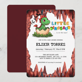 Invitation Little Dinosaur Is on the Way
