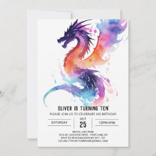 Invitation Little Dragon Dreams Anniversaire
