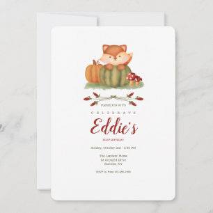 Invitation Little Fall Fox fête d'anniversaire
