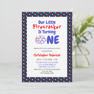Invitation Little Firecracker 1er anniversaire