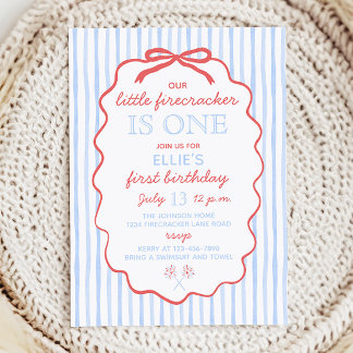 Invitation Little Firecracker 4 juillet 1er anniversaire