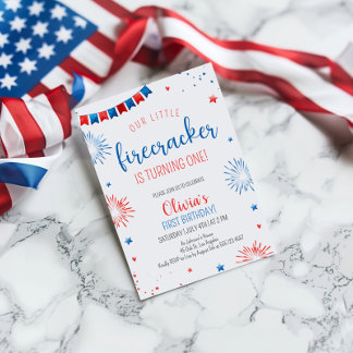 Invitation Little Firecracker | Fête des Anniversaires de enf