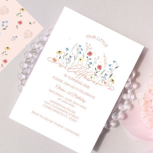 Invitation Little Fleur sauvage Boho Garden Party 1er anniver