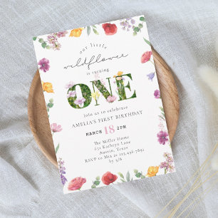 Invitation Little Fleur sauvage Garden Party 1er anniversaire