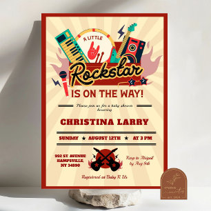 Invitation Little Garçon Rockstar Baby Shower