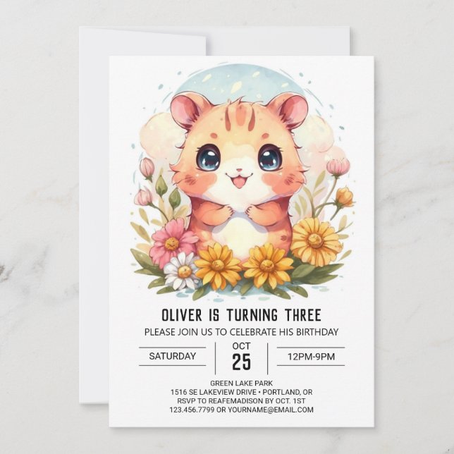 Invitation Little Hamster Magie Anniversaire (Devant)
