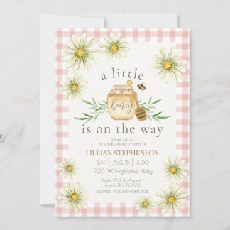 Invitation Little Honey On The Way Bee Pink Baby Shower