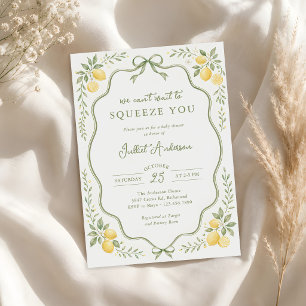 Invitation Little Lemon a hâte de vous presser Baby Shower