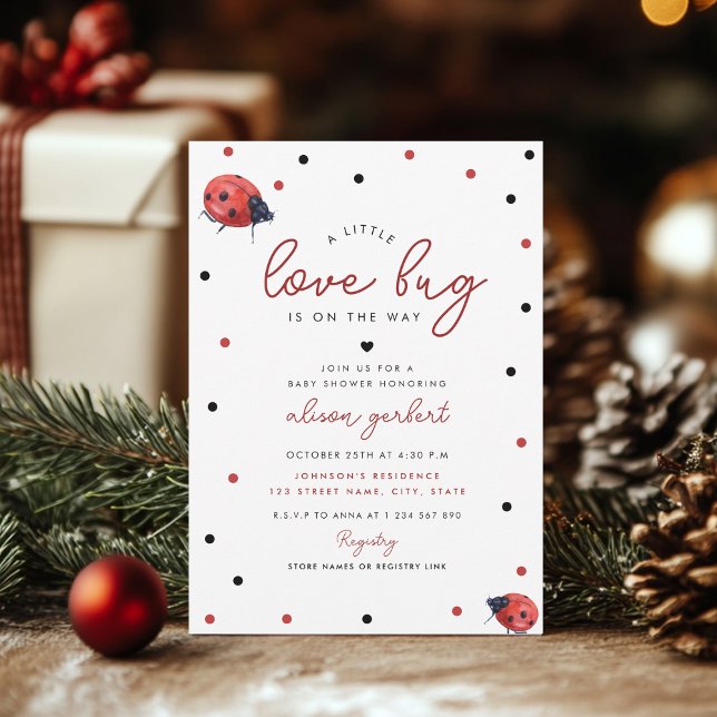 Invitation Little Love Bug Ladybug Girl Baby shower (Créateur téléchargé)