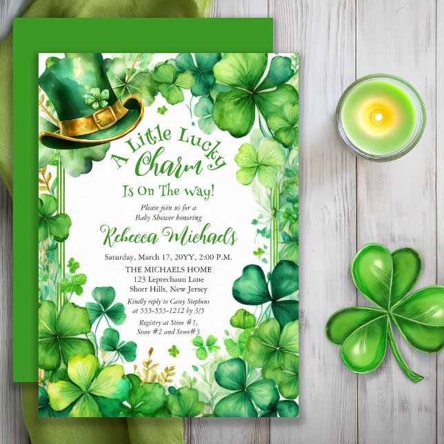 Invitation Little Lucky Charm St. Patrick’s Day Baby Shower (Little Lucky Charm St. Patrick’s Day Baby Shower Invitation -- Print | Digital Download)
