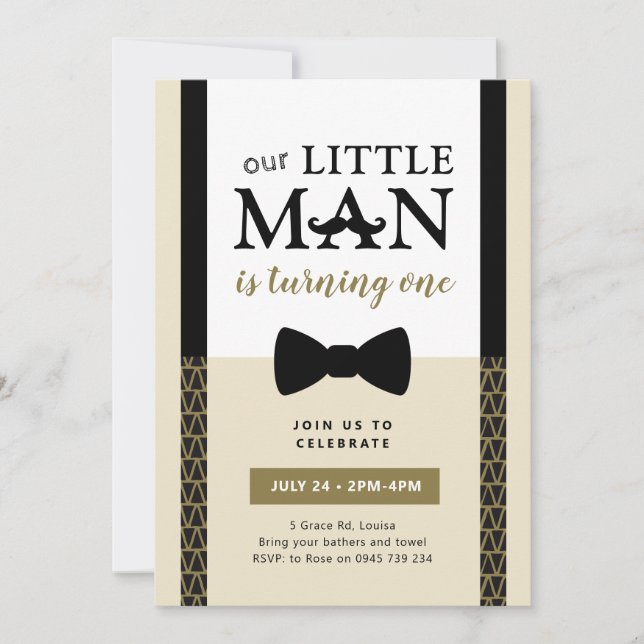 Invitation Little Man, anniversaire Little Man (Devant)