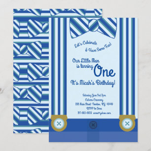 Invitation Little Man Boy 1er Anniversaire Mignonnes Invitati