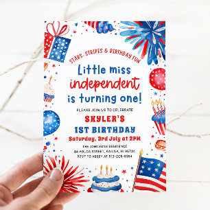 Invitation Little Miss Independent 4 juillet 1er anniversaire
