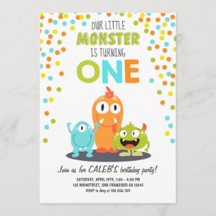 Invitation Little Monster Première fête d'anniversaire Invita