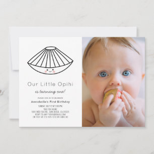 Invitation Little Opihi Sexe neutre Photo 1er anniversaire