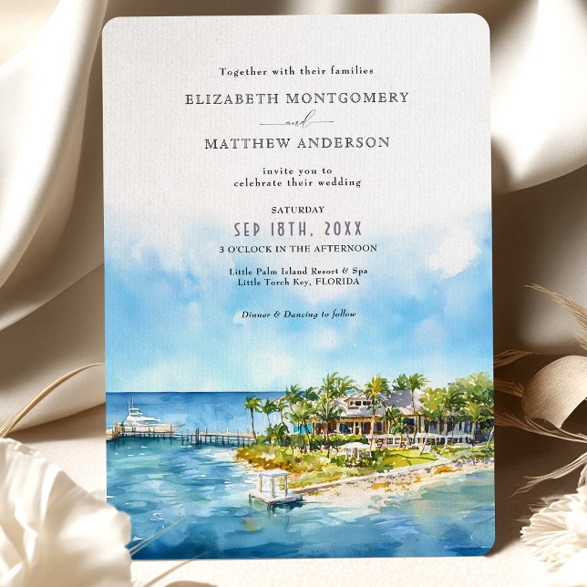 Invitation Little Palm Island Resort Floride Mariage (Créateur téléchargé)
