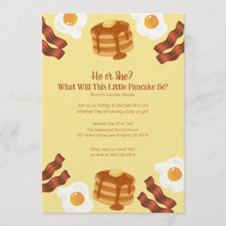 Invitation Little Pancake Brunch Theme Gender Reveal