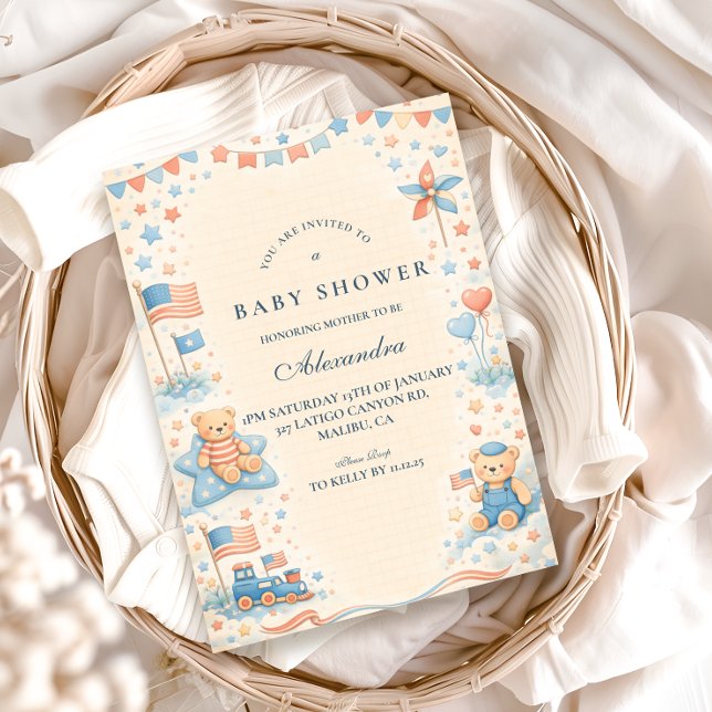 Invitation Little Patriot Welcome Baby Shower (Créateur téléchargé)