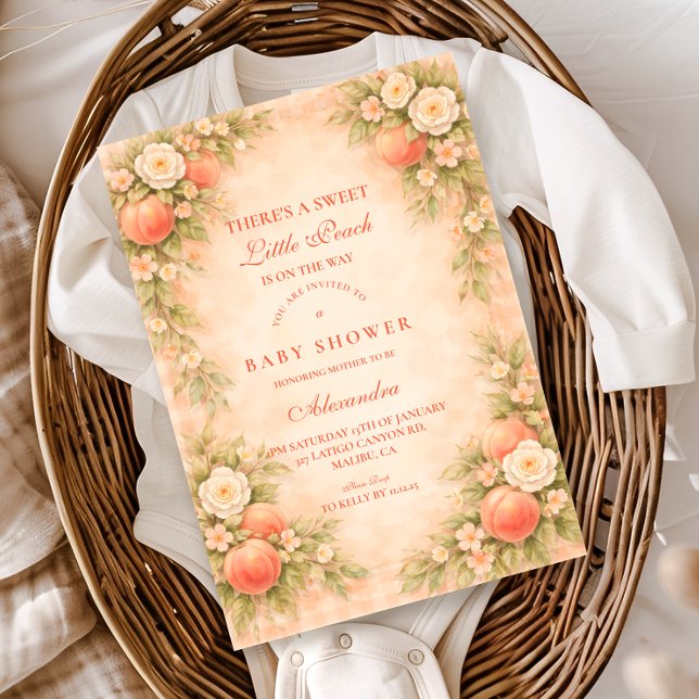 Invitation Little Peach on the Way Baby Shower (Créateur téléchargé)