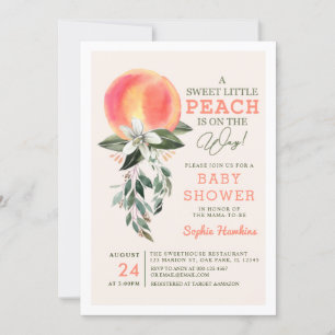 Invitation Little Peach on the Way Peach Baby shower
