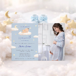 Invitation Little Piece of Heaven Photo Baby Boy Shower