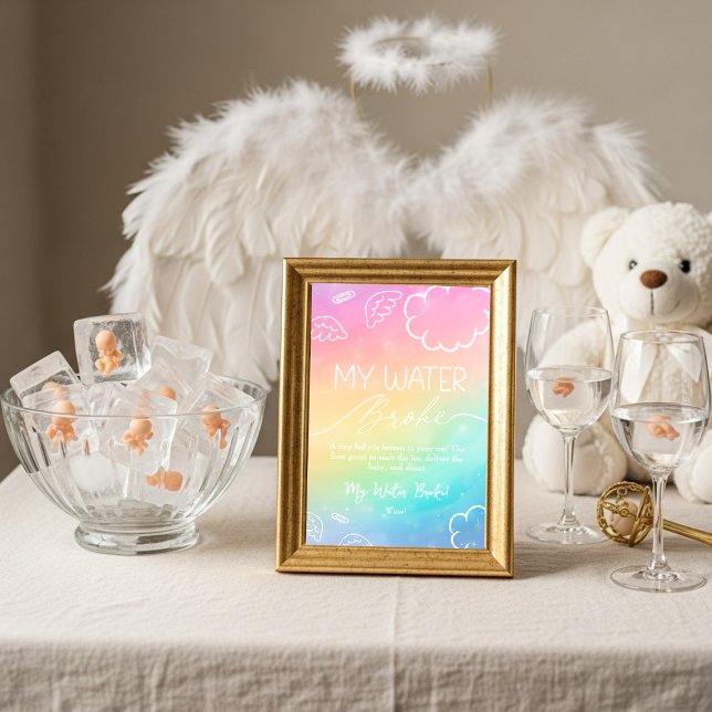 Invitation Little Piece of Heaven Water Broke Game Rainbow  (Little Piece of Heaven Water Broke Game Rainbow)