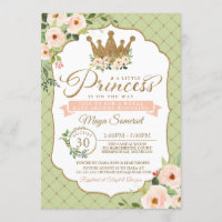 Little Princess Blush Mint Gold Baby shower Royal