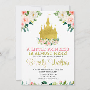 Invitation Little Princess Fairytale Castle Girl Baby shower