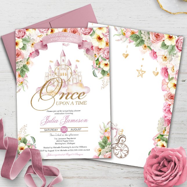 Invitation Little Princess Fairytale Castle Girl Baby shower (Créateur téléchargé)