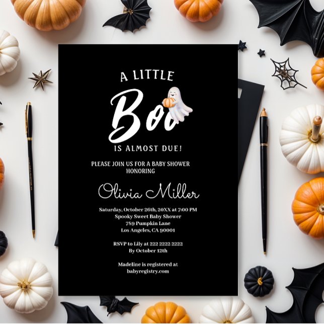 Invitation Little Pumpkin Boo – Halloween Baby Shower  (Créateur téléchargé)
