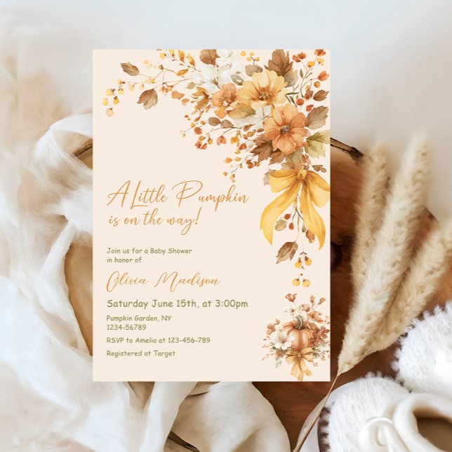 Invitation Little Pumpkin Is On The Way Baby Shower (Créateur téléchargé)