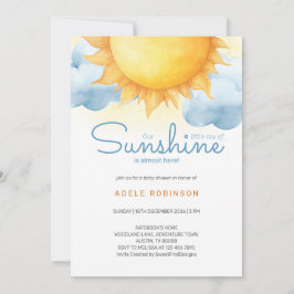 Invitation Little Ray of Sunshine Baby Boy Shower