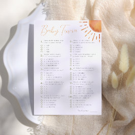 Invitation Little Ray of Sunshine Baby Trivia Shower Game