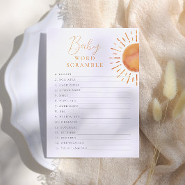 Invitation Little Ray of Sunshine Baby Word Scramble Jeu